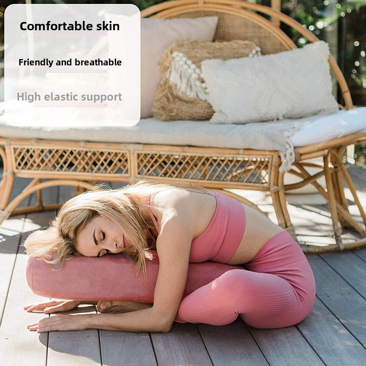 Vacuum-Sealable Iyengar Yoga Bolster Pillow - Rectangular Yin Yoga Prop for Beginners with Cervical/Lumbar Support (Adjustable Compression)