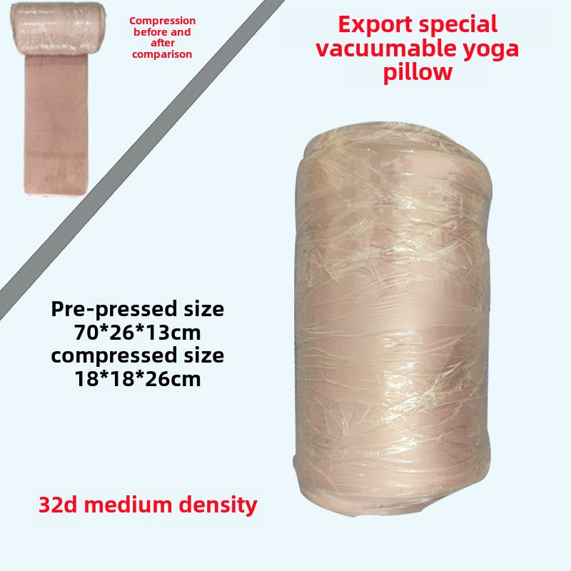 Vacuum-Sealable Iyengar Yoga Bolster Pillow - Rectangular Yin Yoga Prop for Beginners with Cervical/Lumbar Support (Adjustable Compression)